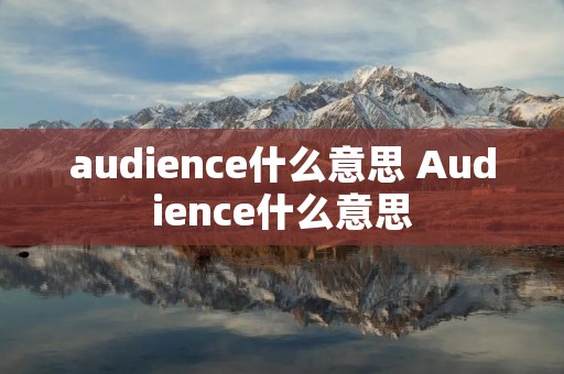 audience什么意思 Audience什么意思 audience什么意思 Audience什么意思