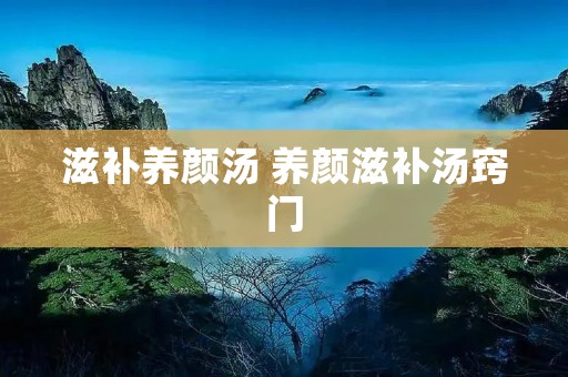 滋补养颜汤 养颜滋补汤窍门