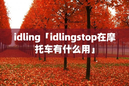 idling「idlingstop在摩托车有什么用」