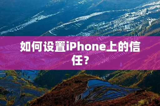 如何设置iPhone上的信任?