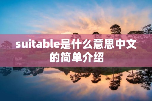 suitable是什么意思中文的简单介绍