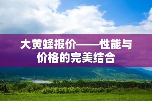 大黄蜂报价——性能与价格的完美结合 大黄蜂报价——性能与价格的完美结合