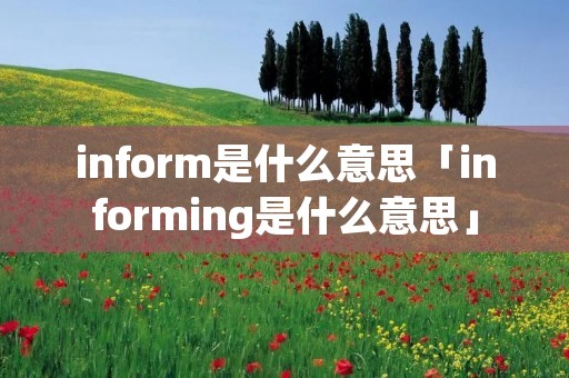 inform是什么意思「informing是什么意思」