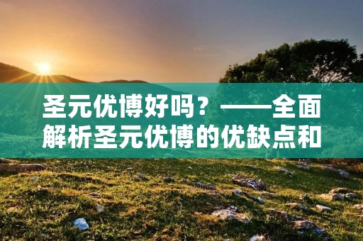圣元优博好吗?——全面解析圣元优博的优缺点和用户评价