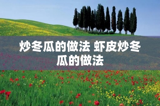 炒冬瓜的做法 虾皮炒冬瓜的做法