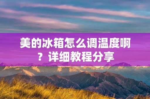 美的冰箱怎么调温度啊？详细教程分享
