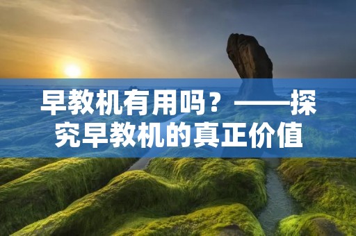 早教机有用吗?——探究早教机的真正价值