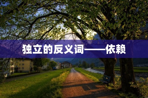 独立的反义词——依赖