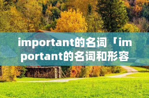 important的名词「important的名词和形容词」 important的名词「important的名词和形容词」