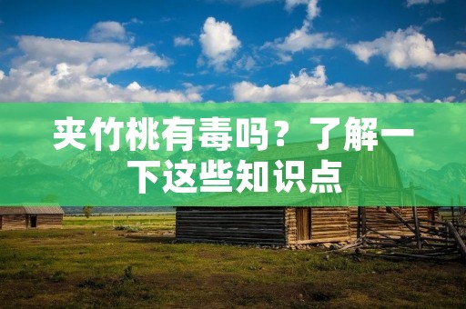 夹竹桃有毒吗?了解一下这些知识点
