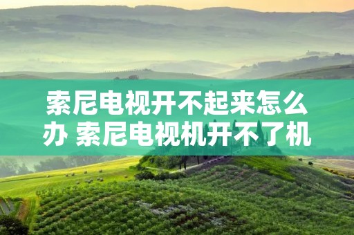 索尼电视开不起来怎么办 索尼电视机开不了机怎么办?