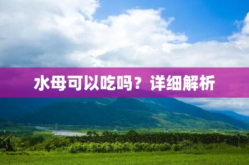 水母可以吃吗?详细解析