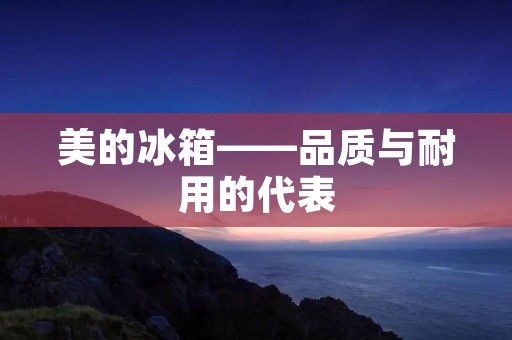 美的冰箱——品质与耐用的代表
