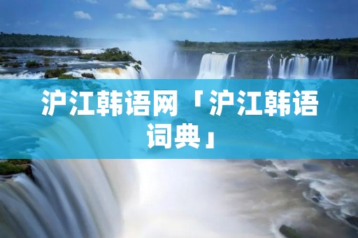 沪江韩语网「沪江韩语词典」