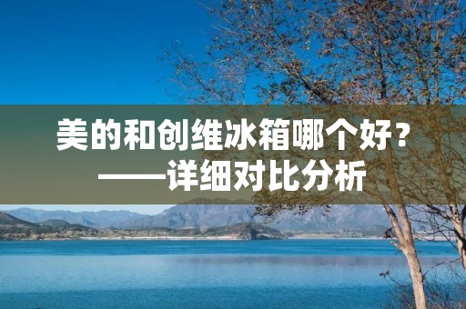 美的和创维冰箱哪个好?——详细对比分析 美的和创维冰箱哪个好?——详细对比分析