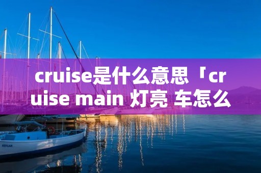 cruise是什么意思「cruise main 灯亮 车怎么了」