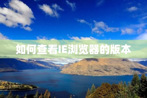 如何查看IE浏览器的版本