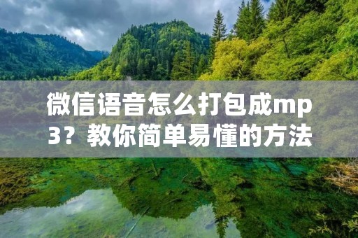 微信语音怎么打包成mp3?教你简单易懂的方法!