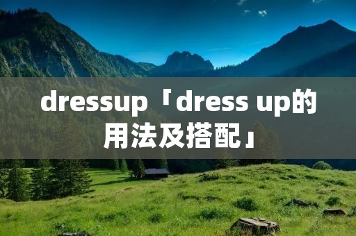 dressup「dress up的用法及搭配」