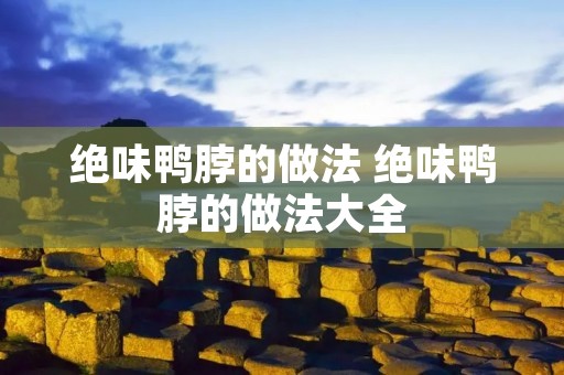绝味鸭脖的做法 绝味鸭脖的做法大全