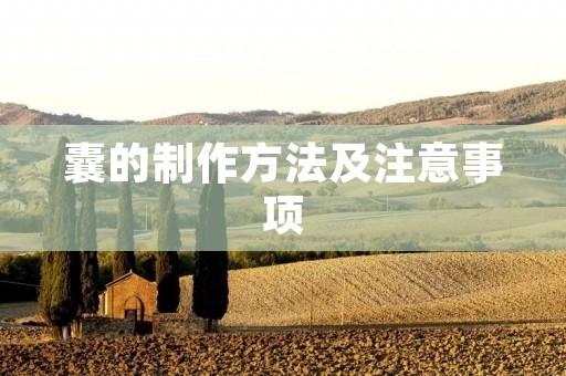 囊的制作方法及注意事项 囊的制作方法及注意事项