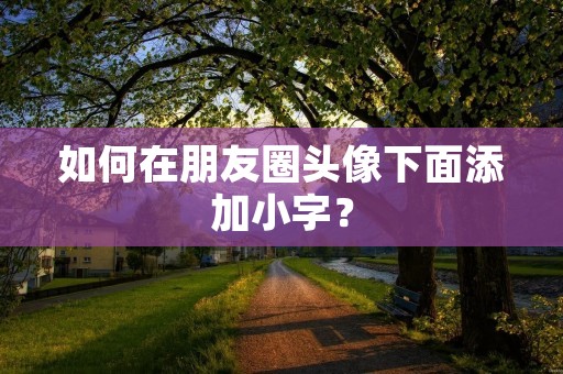 如何在朋友圈头像下面添加小字?