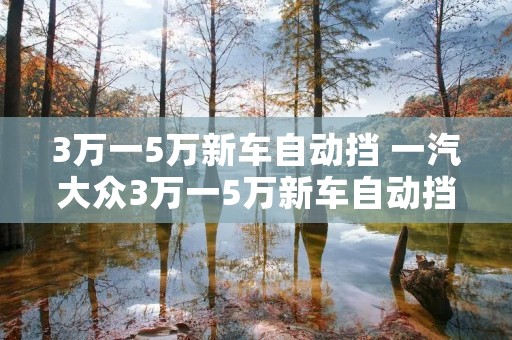 3万一5万新车自动挡 一汽大众3万一5万新车自动挡