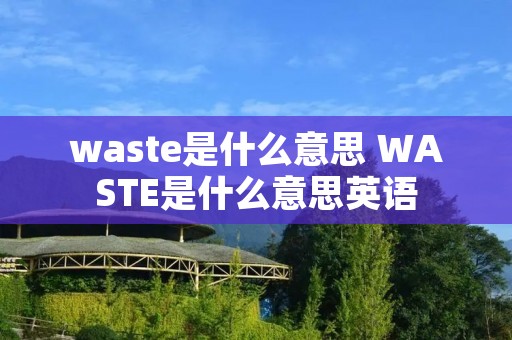waste是什么意思 WASTE是什么意思英语