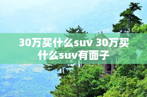 30万买什么suv 30万买什么suv有面子 30万买什么suv 30万买什么suv有面子