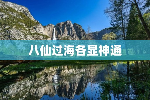 八仙过海各显神通