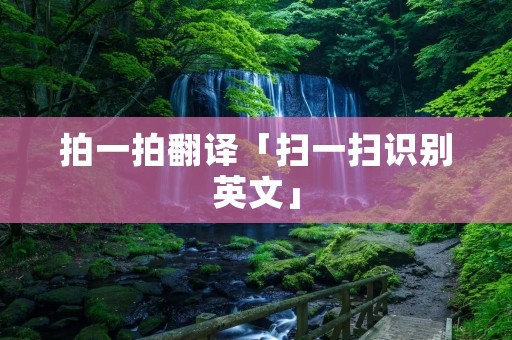 拍一拍翻译「扫一扫识别英文」