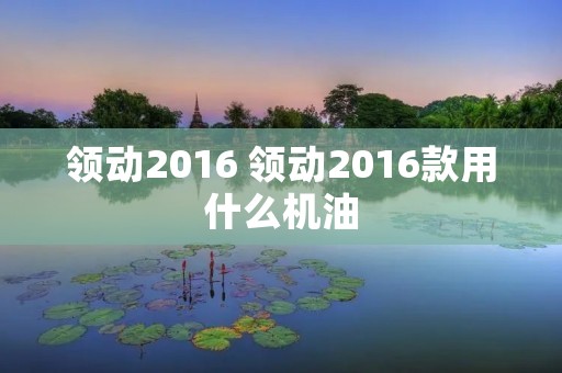 领动2016 领动2016款用什么机油 领动2016 领动2016款用什么机油