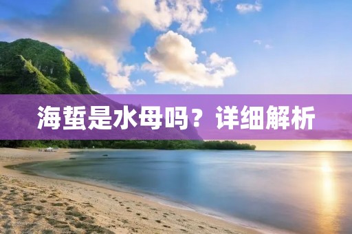 海蜇是水母吗?详细解析