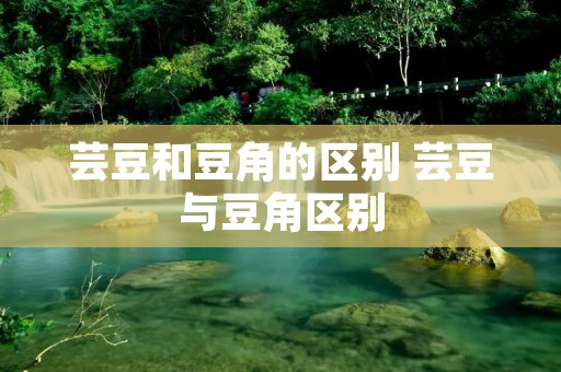 芸豆和豆角的区别 芸豆与豆角区别