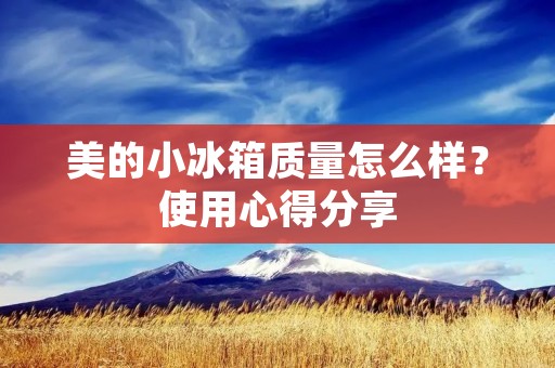 美的小冰箱质量怎么样?使用心得分享 美的小冰箱质量怎么样?使用心得分享