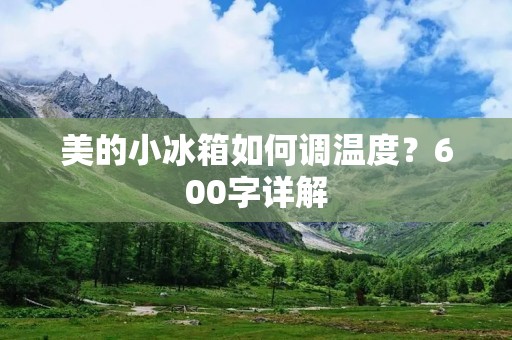 美的小冰箱如何调温度？600字详解