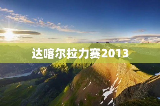 达喀尔拉力赛2013：热血沸腾的极限挑战