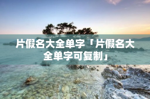 片假名大全单字「片假名大全单字可**」 片假名大全单字「片假名大全单字可**」