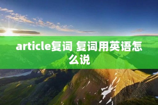 article复词 复词用英语怎么说
