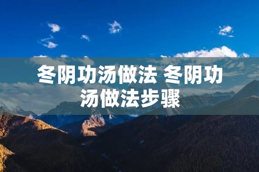 冬阴功汤做法 冬阴功汤做法步骤