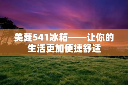美菱541冰箱——让你的生活更加便捷舒适