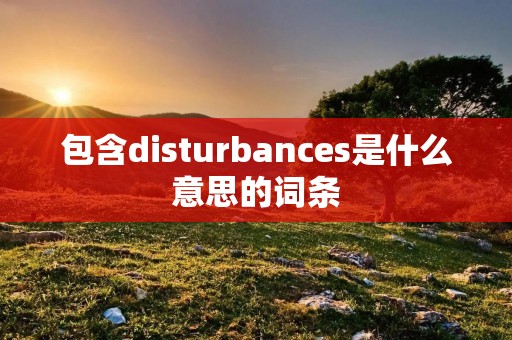 包含disturbances是什么意思的词条 包含disturbances是什么意思的词条