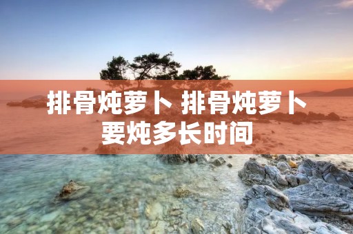 排骨炖萝卜 排骨炖萝卜要炖多长时间