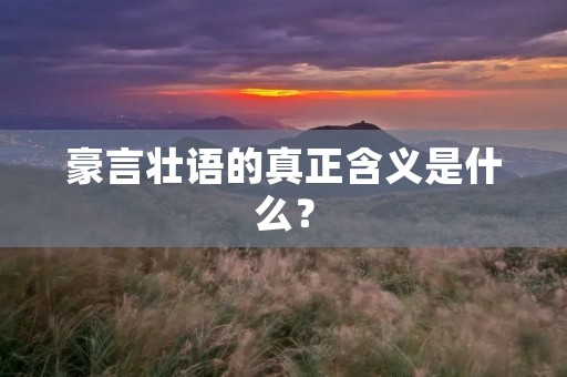 豪言壮语的真正含义是什么?