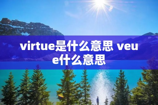virtue是什么意思 veue什么意思