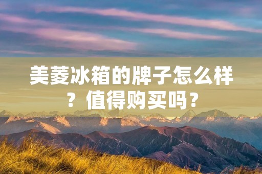 美菱冰箱的牌子怎么样？值得购买吗？