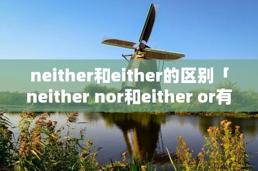 neither和either的区别「neither nor和either or有什么区别」