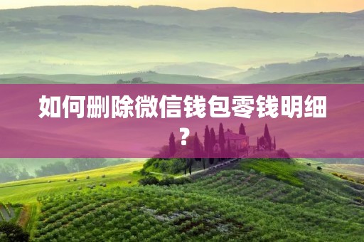 如何删除微信钱包零钱明细?