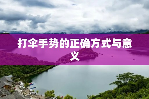 打伞手势的正确方式与意义 打伞手势的正确方式与意义