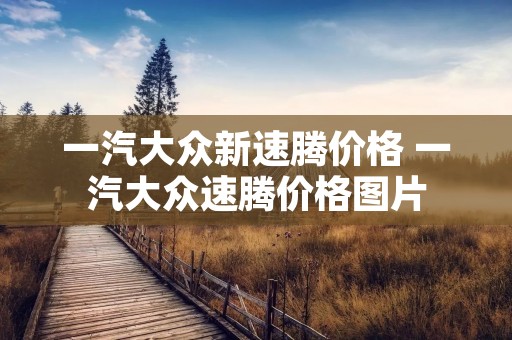 一汽大众新速腾价格 一汽大众速腾价格图片 一汽大众新速腾价格 一汽大众速腾价格图片